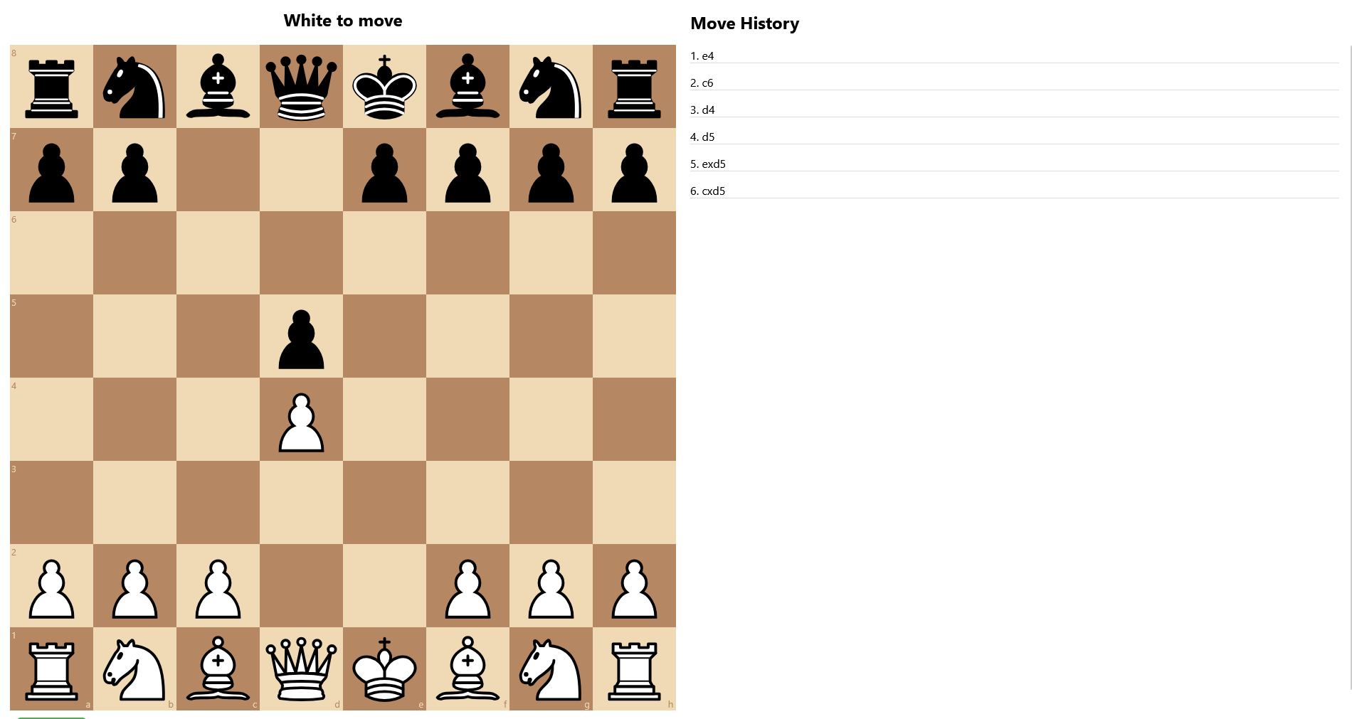 Screenshot of the project Local Chess
