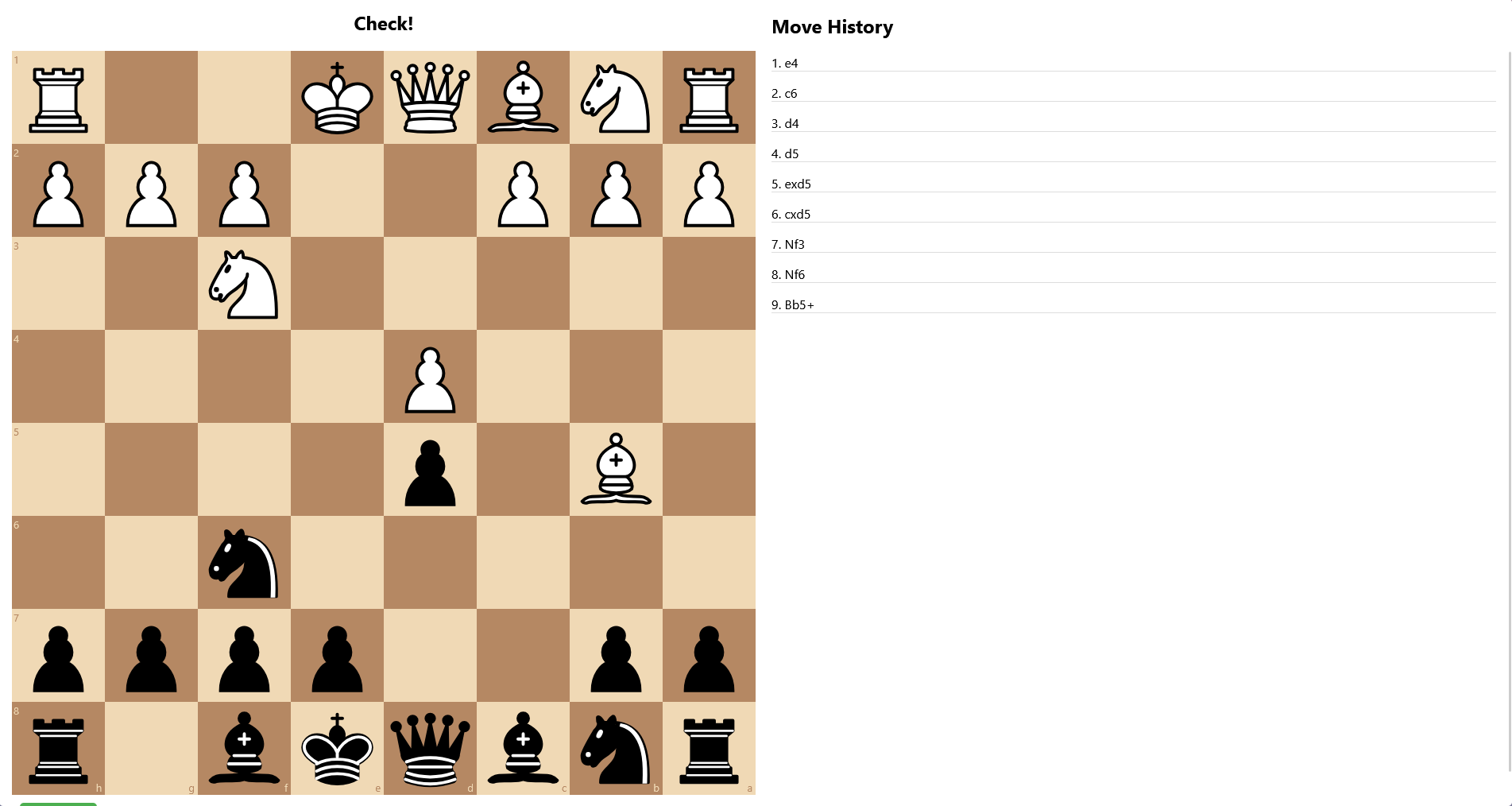 Screenshot of the project Local Chess