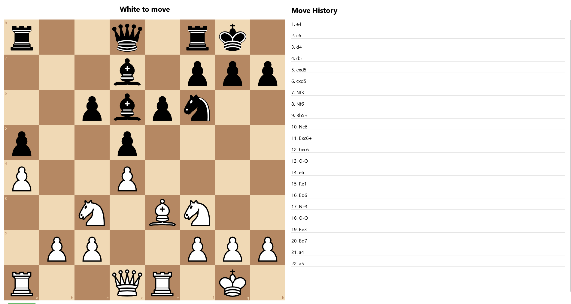 Screenshot of the project Local Chess