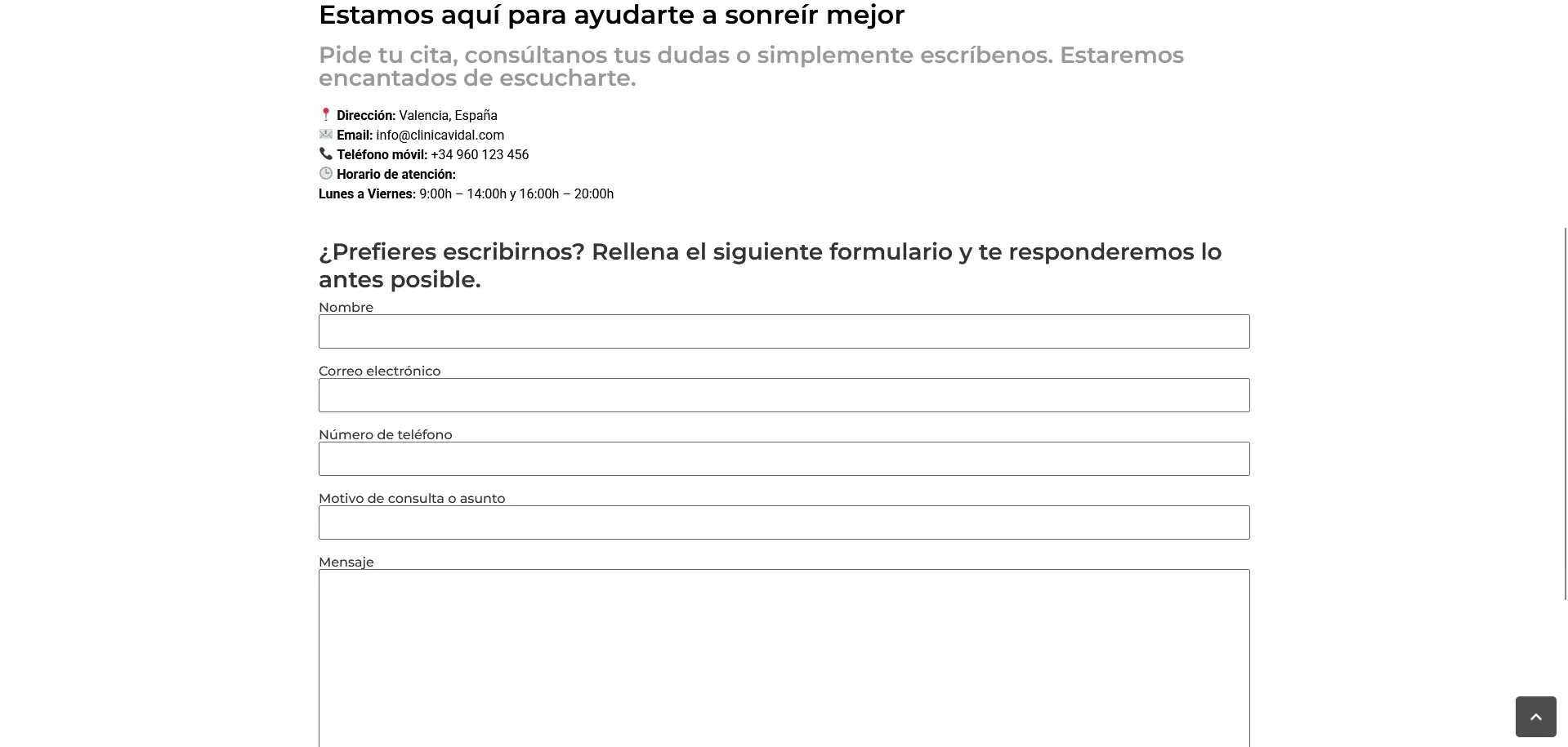 Screenshot of the project Dentist page