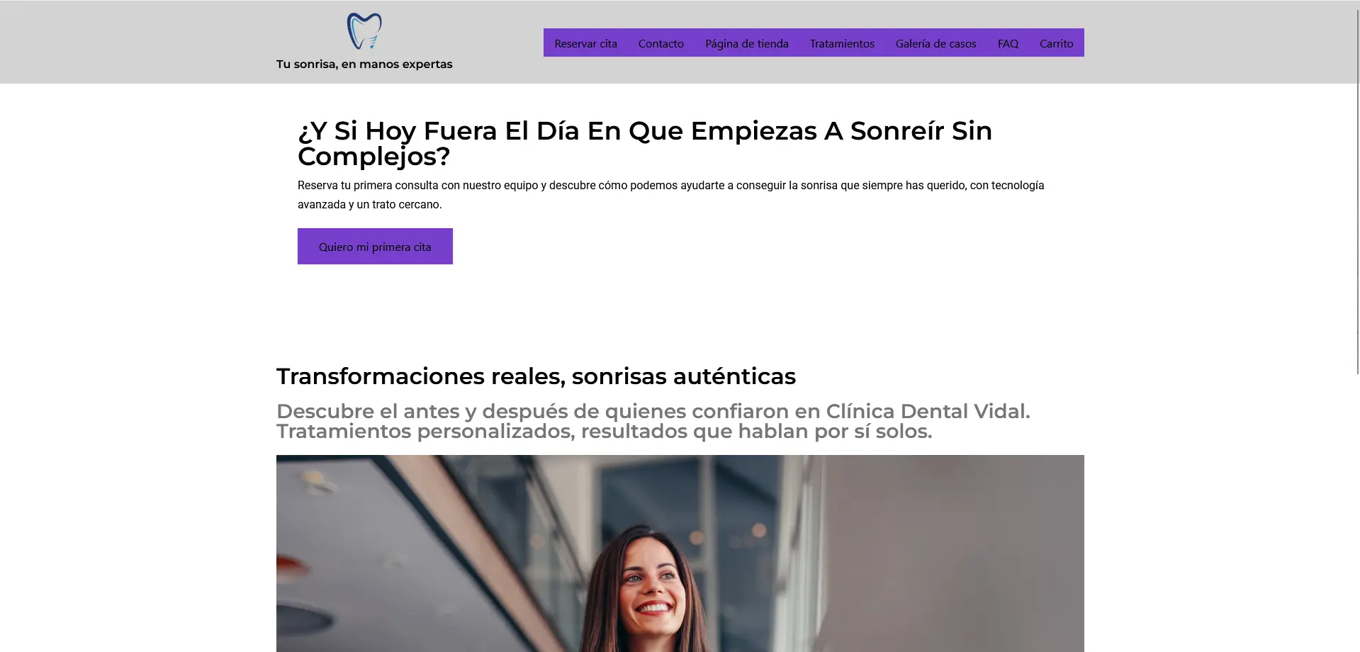 Screenshot of the project Dentist page