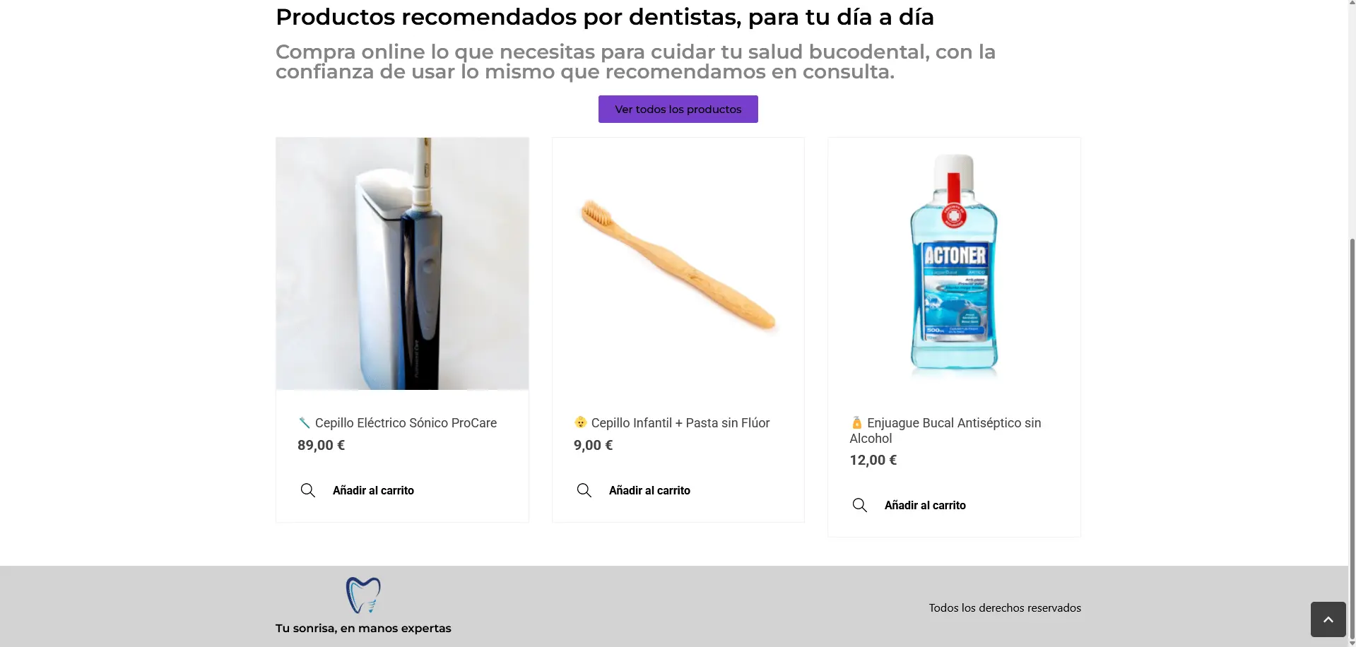 Screenshot of the project Dentist page