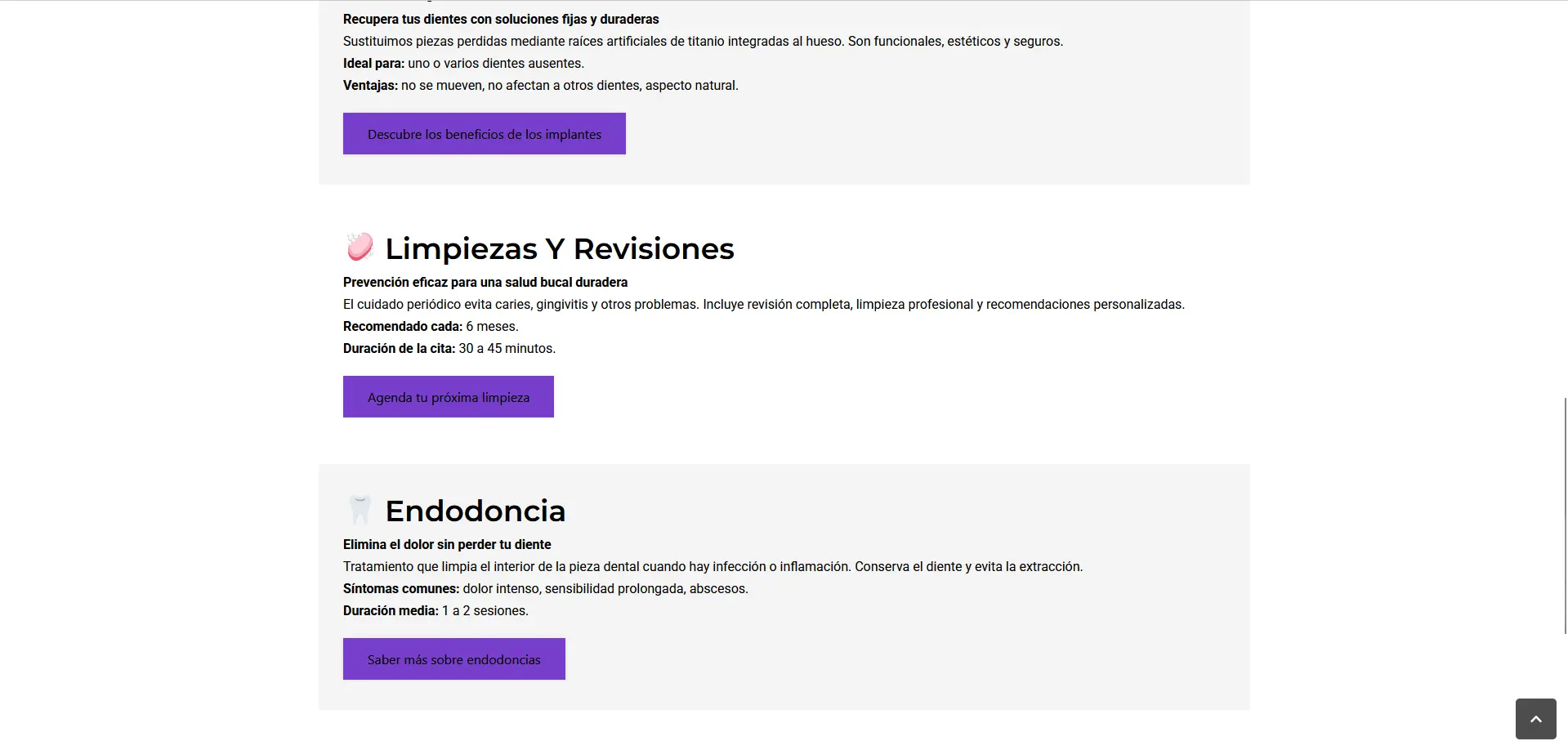 Screenshot of the project Dentist page