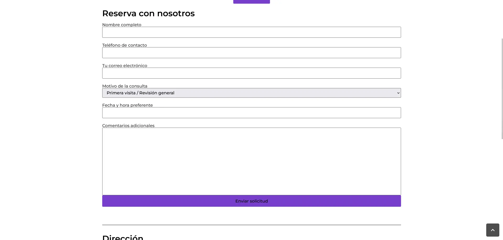 Screenshot of the project Dentist page