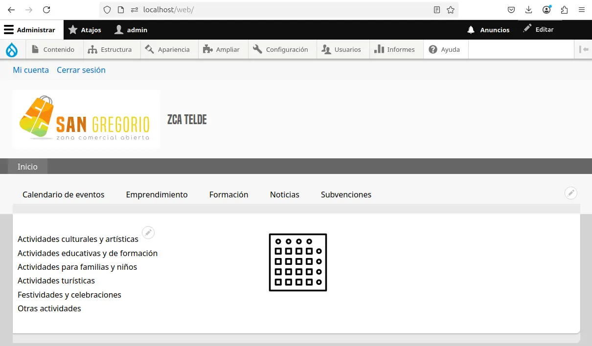 Screenshot of the project Telde's City Council Website