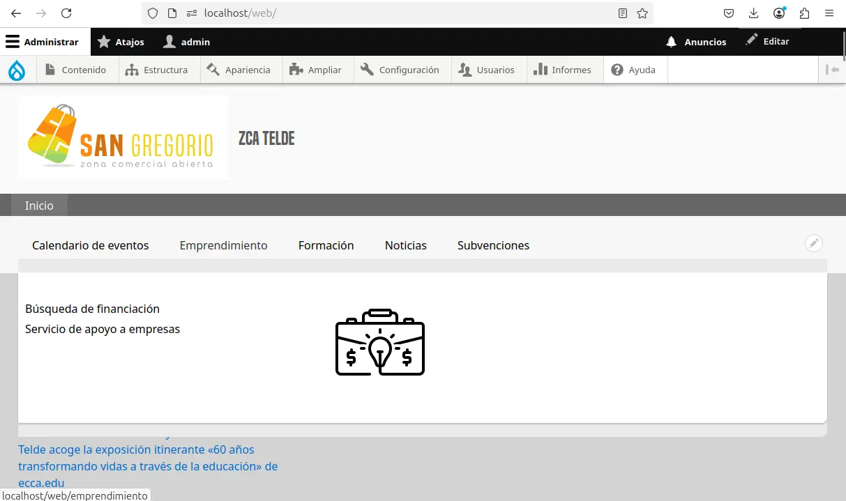 Screenshot of the project Telde's City Council Website
