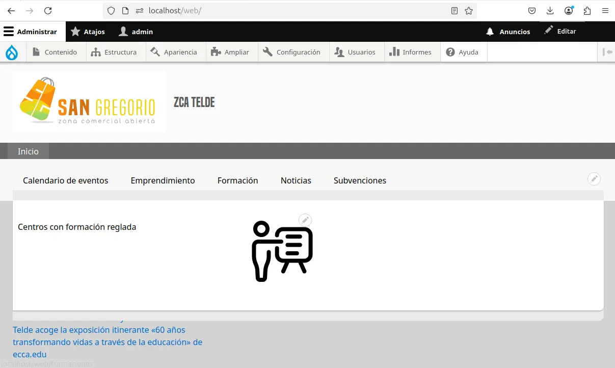 Screenshot of the project Telde's City Council Website