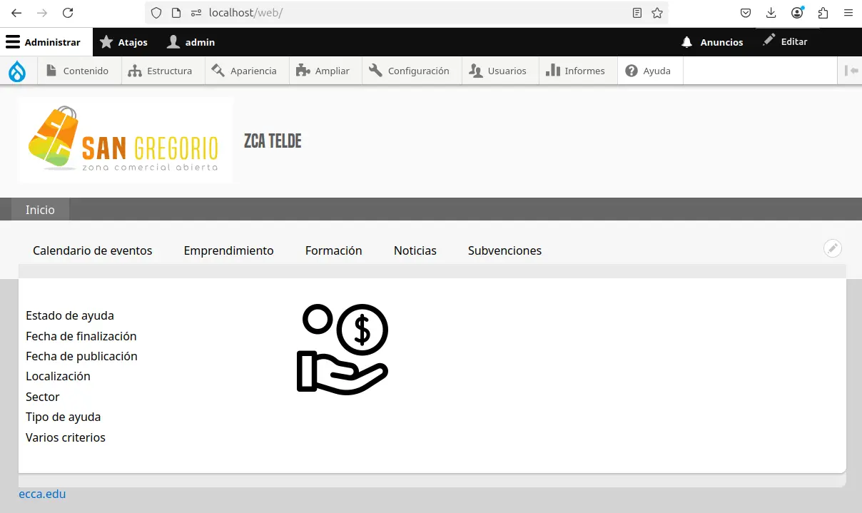Screenshot of the project Telde's City Council Website
