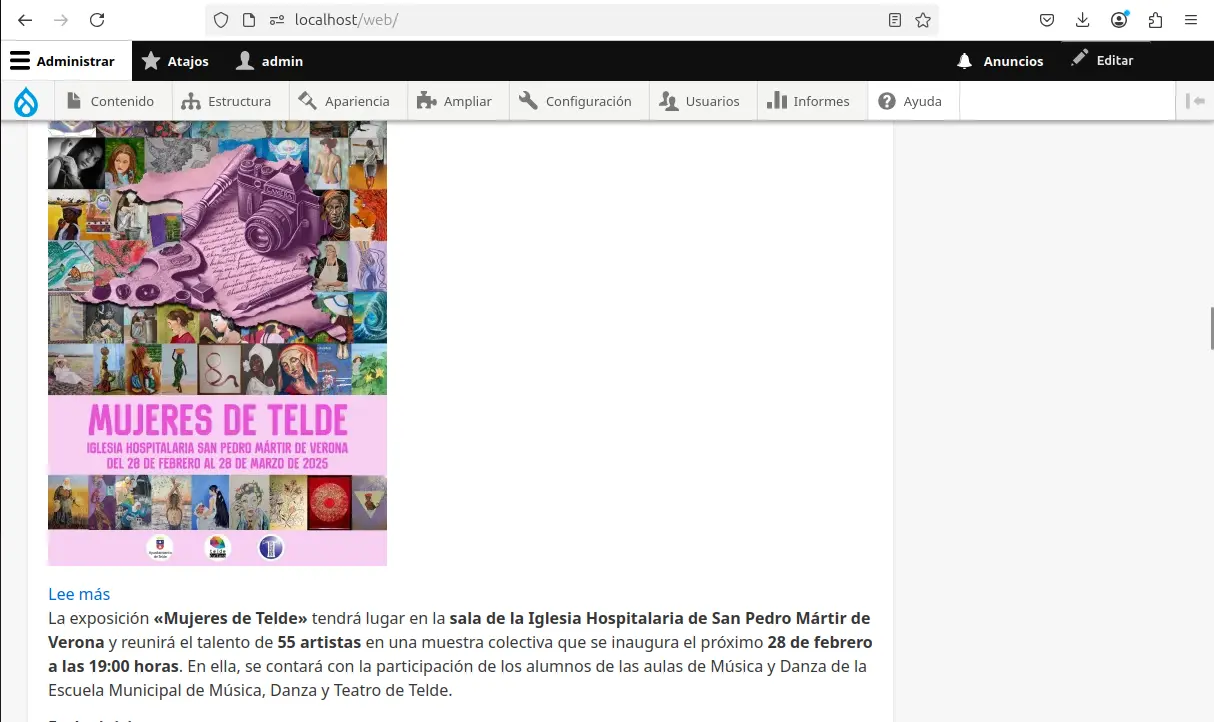 Screenshot of the project Telde's City Council Website